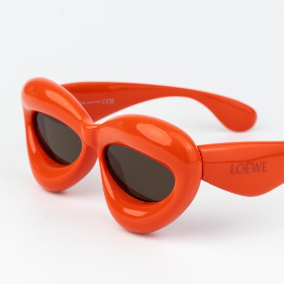 Loewe INFLATED Men Sunglasses Orange Brown Cat Eye LW40097I 42E NEW AUTHENTIC - Picture 4 of 10